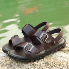 Для мужчин 39 s сандалии повседневная кожаная обувь Большие размеры 47 пляжная летняя прогулочная обувь ручной работы Сплит Натуральная кожа цвета: черный мужской пиджак в римском стиле