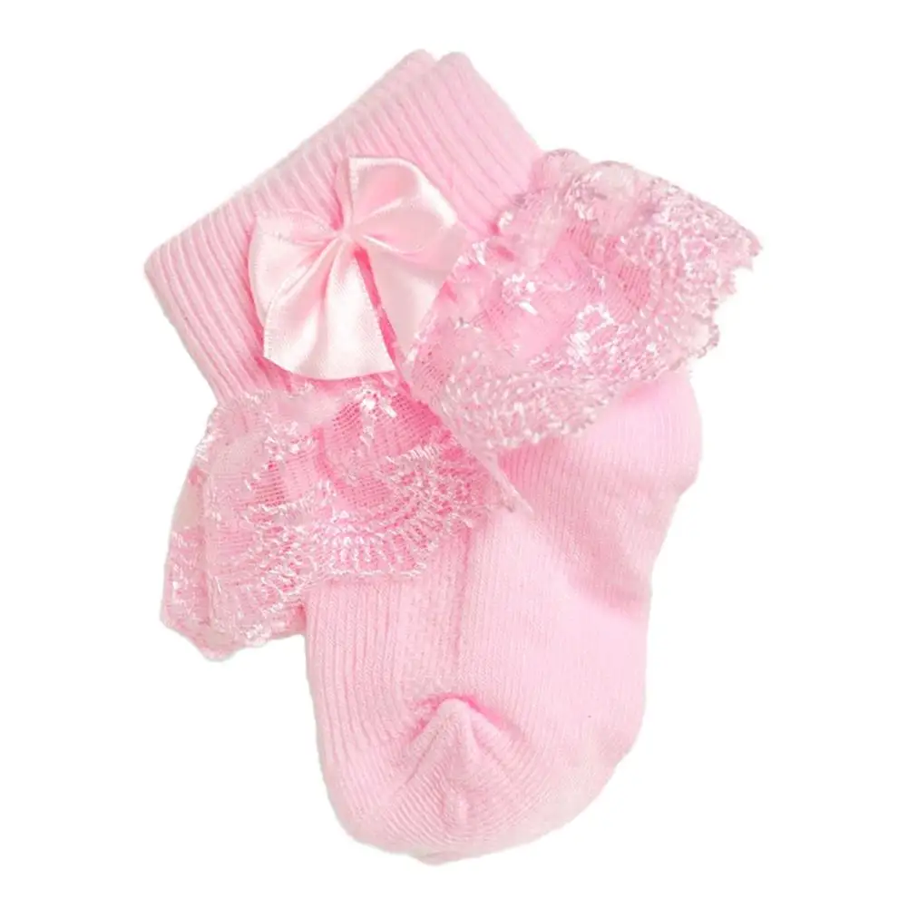 Милые носки для новорожденных, мягкие носки для маленьких мальчиков и девочек, носки в полоску для малышей, нескользящие носки, подарок для новорожденных - Цвет: Pink