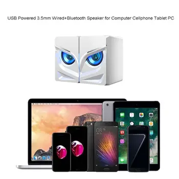 

USB Powered LED 3.5mm Wired Bluetooth Speaker for Computer Mobile Phone Tablet R9UA