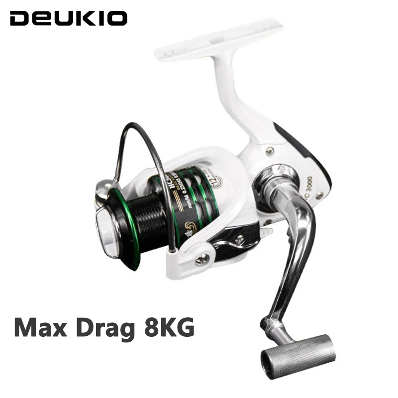 

DEUKIO Fishing Reel 3+1BB Metal Spool Spinning Reel High Speed Gear Ratio 5.1:1 5.2:1 Saltwater Carp Fishing Reels Max Drag 8kg