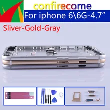 Оригинальное качество для iphone 6 6G Крышка батарейного отсека задняя крышка корпуса для iphone 6 Корпус Шасси средний каркас Корпус задняя крышка