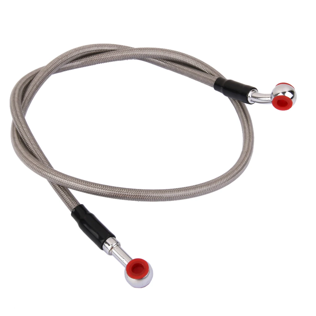 90CM Grey Motorcycle Brake Oil Hose Motor Bike Braided Brake Line Cable 10mm