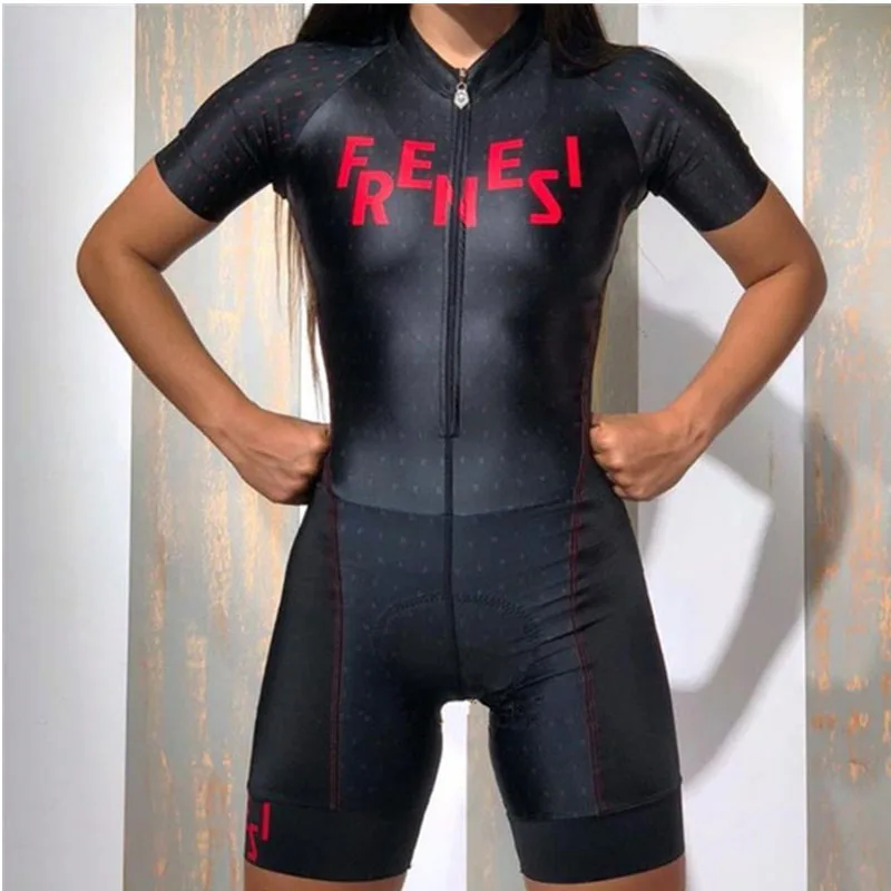 Pro Team триатлон костюм женский черный Велоспорт Джерси Skinsuit комбинезон Майо Одежда для велоспорта комплект с длинным рукавом - Цвет: 2