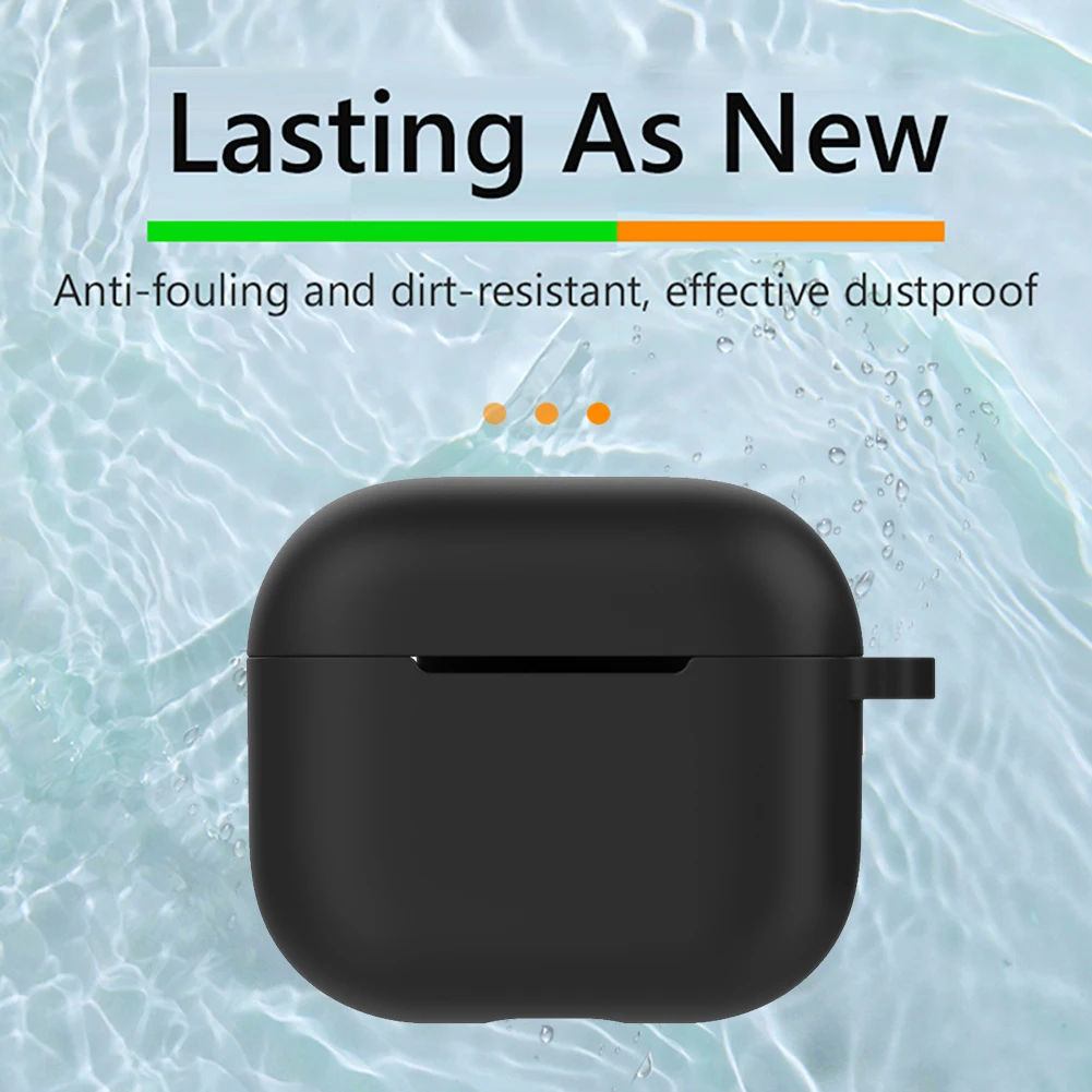 Earphone Cover for Apple AirPods 3 Bluetooth-Compatible Protective Case Protector with Hook Anti-Dust Silicone Shell Accessories