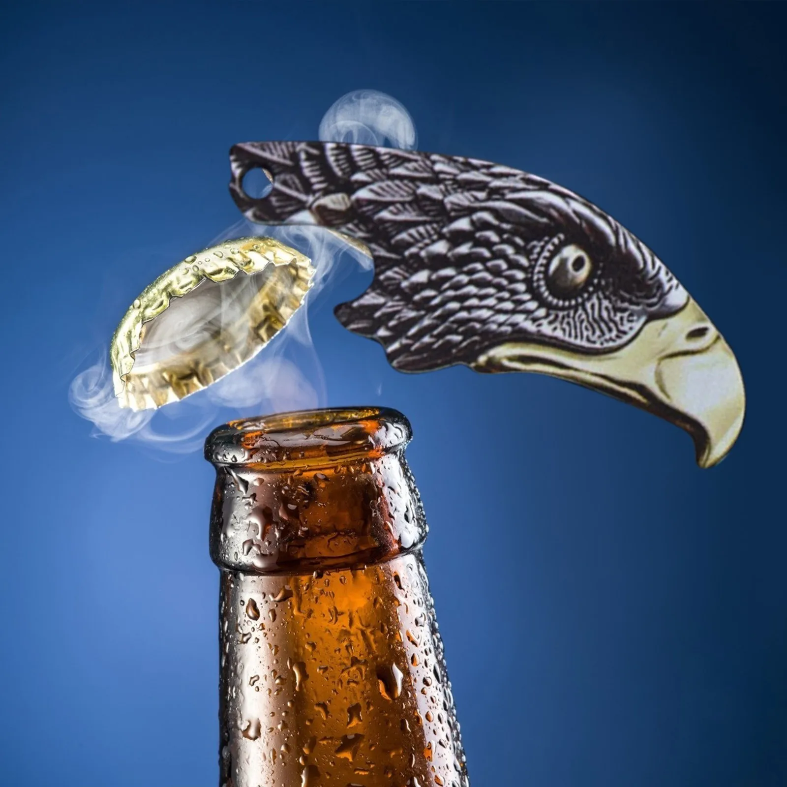 Eagle Head Opener Ornaments Keychain creative Decoration Beer Bottle Stainless Steel Durable Key Ring Gifts For Men | Дом и сад