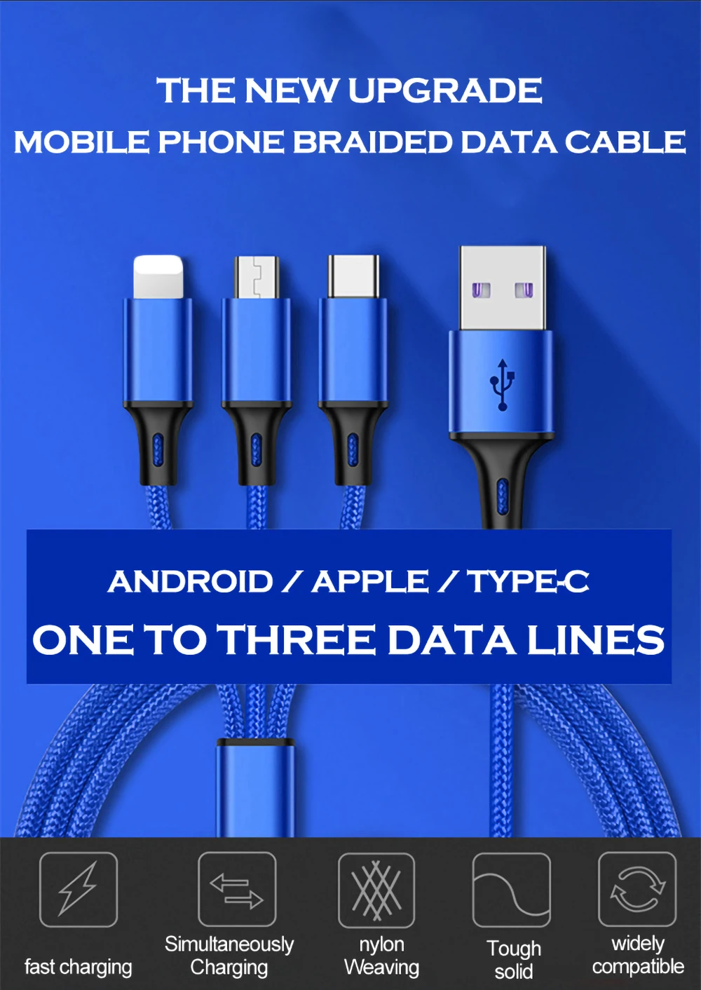 3 в 1 USB кабель для зарядки мобильного телефона для iPhone Micro type C кабель для телефона Android для samsung huawei Xiaomi провод для быстрой зарядки