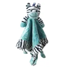 Kuulee Baby Comfort Towel plush toys Baby Blankie Sleeping Companion Cute Zebra Pacifier Infant Bibs Newborn Soothing Towel