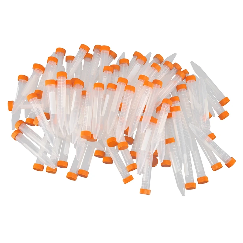 

15ml 0.5oz Graduated Threaded Mouth Conical Centrifuge Tubes 100 Pcs