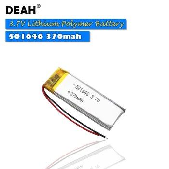 

1/3PCS 3.7V Lipo cells 501646 370mah Lithium Polymer Rechargeable Battery For MP3 GPS bluetooth headset LED Lamp Smart bracelet