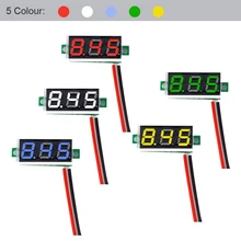 Mini voltímetro Digital de CC, 5 uds., 0,28 pulgadas, dos cables, 2,5 V-30V, Mini voltímetro Digital de CC, medidor de voltaje, 5 colores