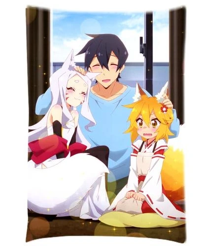 Наволочка с рисунком из аниме Sewayaki Kitsune no Senko san прямоугольная двухсторонняя