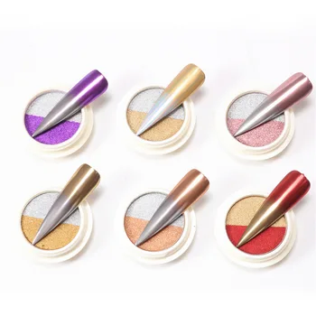 

Double Color Solid Chameleon Powder Nail Art Laser Effect Glitter Mirror Nail Powder Shining Chrome Decoration Polish