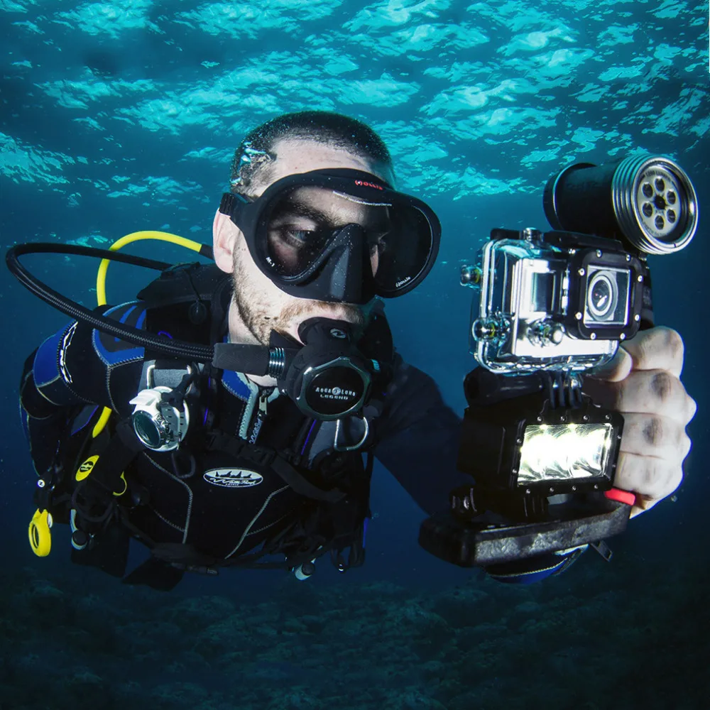30 м подводный светильник, водонепроницаемый светодиодный светильник для дайвинга, видео Точечный светильник, крепление для лампы, комплект с винтовым креплением для GoPro Hero 4 3+ 3 Xiaomi Yi