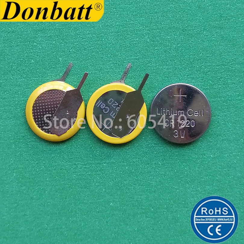 CR1220 3V lithium Coin Cell with pins Vertical Mount Trough hole type CR  1220 button cell batteries