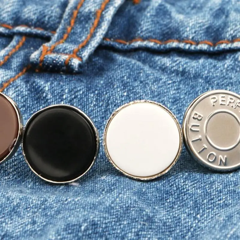 Botones ajustables desmontables para pantalones vaqueros, hebillas de Metal  Retro sin clavos, accesorios de botón de ropa DIY, 4/8 Uds.