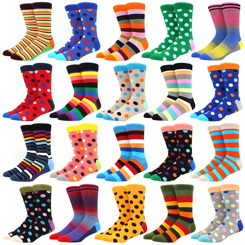 

A pair of bright, fun men's socks made of combed cotton