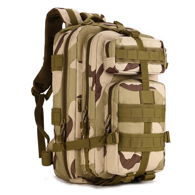 Протектор Плюс 30L военный тактический рюкзак, Водонепроницаемый MOLLE армейская сумка, рюкзак для путешествий, регулировка камуфляж Пеший Туризм Сумка - Цвет: Sand camouflage