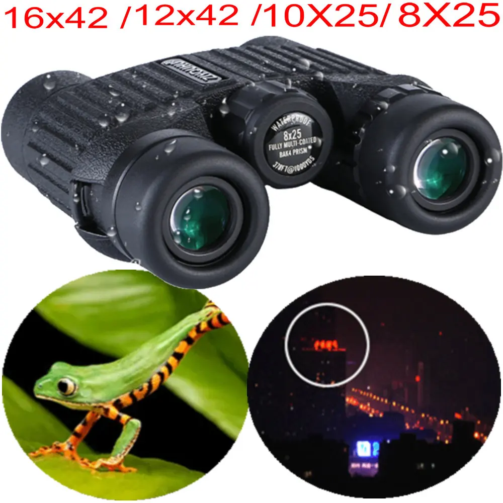 Бинокль ночного видения охотничий бинокль 12x42 16x42 10x25 8x25 водонепроницаемый HD бинокулярная камера телескоп NV Googles Cam