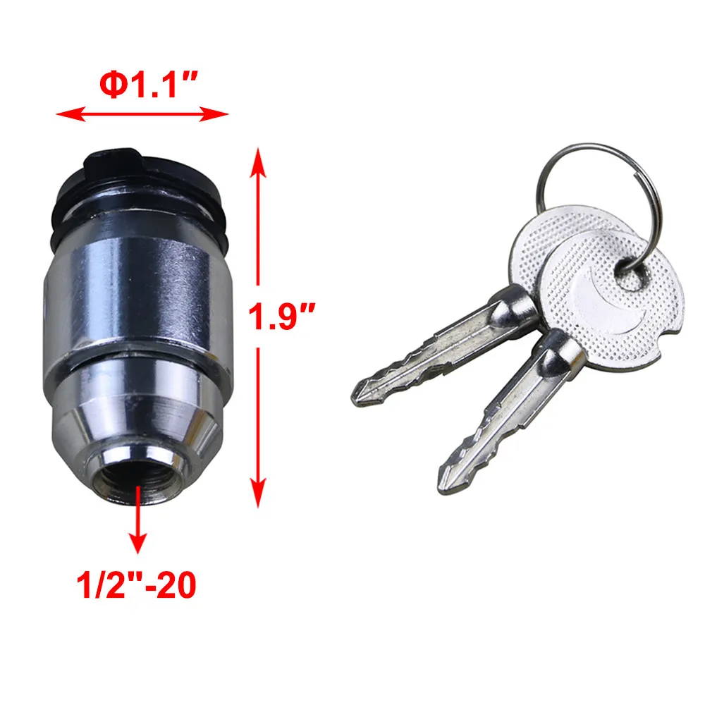 0.5inch - 20 nut Замок запасного колеса с 3 размерами M12 x 1,25 мм/1/"-20/M12x1,5 мм Резьбовые гайки на выбор и 2 ключа - Цвет: 0.5inch - 20 nut