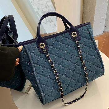 

Lattice Large Tote bag 2020 New High quality Canvas Women's Designer Handbag High capacity Shoulder Messenger Bag Travel Bag