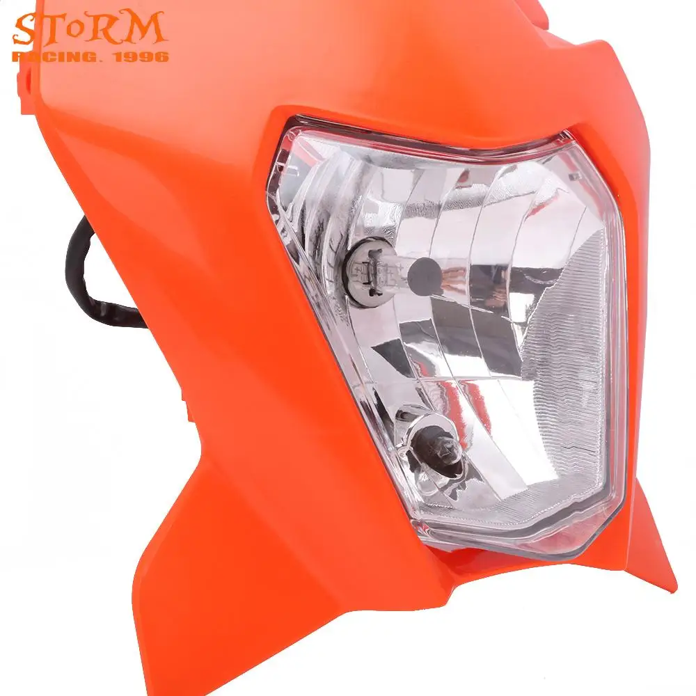 Универсальный H4 12 в 35 Вт фара мотоцикла обтекатель для YAMAHA HONDA KTM EXC SXF XCW 200 250 DUKE 200 390 Pit Dirt Bike
