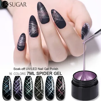 

UR SUGAR 7ml Metallic Spider Hybrid Varnishes Nail Gel Polish Nail Art Elastic Drawing Silk Spider Gel Soak Off UV Gel Varnish