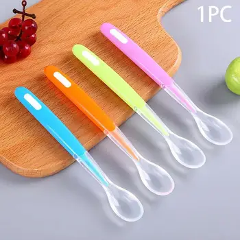 

Baby Feeding Spoon Soft Silicone Non-toxic Portable Durable Eco-friendly Tableware Children Eat Complementary Food Spoon