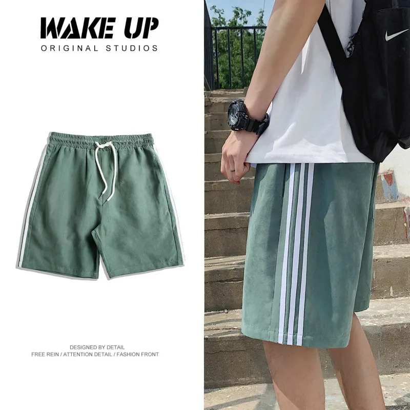 YASUGUOJI повседневные свободные Компрессионные шорты, мужские Модные шорты с боковыми полосками, Мужская Дизайнерская одежда, мужские шорты с эластичной талией