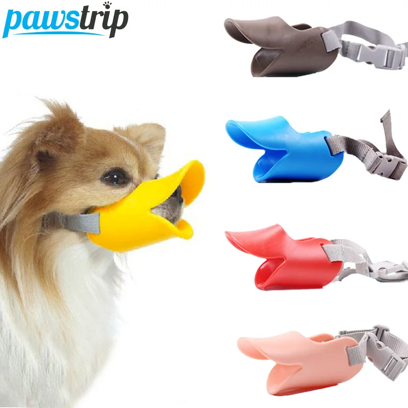 Pawstrip-bozal de silicona para perros, mascarilla antimordida para dejar de ladrar, Boca de pato, cubierta S/M/L