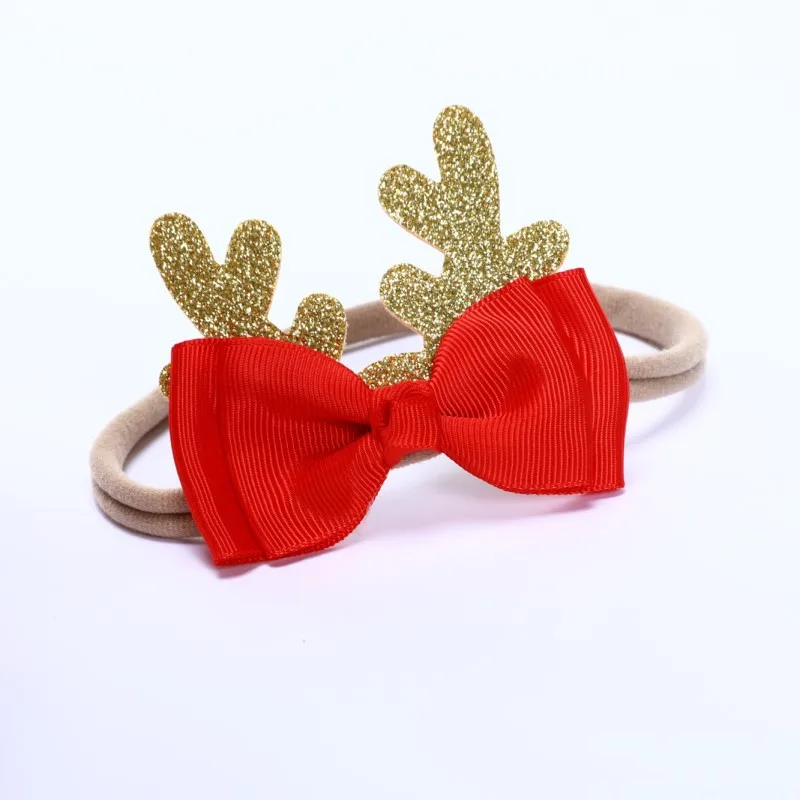 Christmas hair accessories antler hairband Baby bow hair ring holiday headdress Christmas Photography props