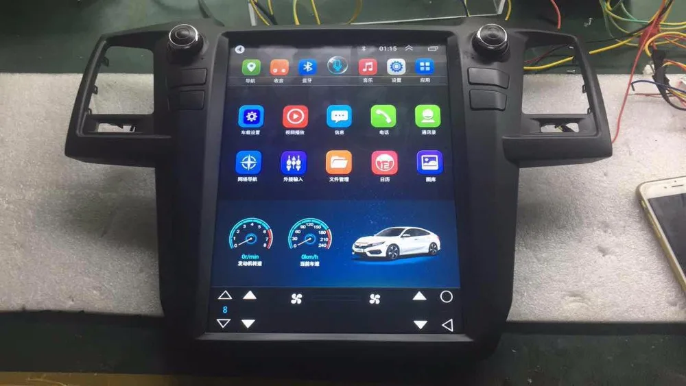 12," Tesla вертикальный экран четырехъядерный android 8,0 автомобильный ПК плеер для 2005- Toyota Fortuner SUV gps Навигация стерео BT AUX