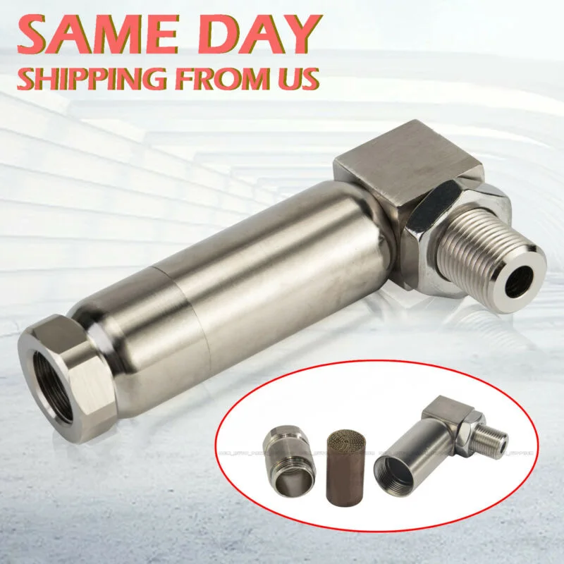 

O2 Oxygen Sensor Angled Extender Spacer Set 90 Degree 02 Extension Adaptor Real spun metallic catted tubes