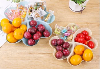 

Heart Shaped Fruit Platter Storage Box Dried Fruit Snack Plates Divided Plate Container For Candy Pastry Nuts Storage Big/Small