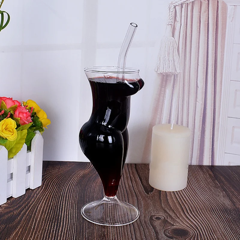 Bar Champagne Glass Cup Cocktail Wine Bottle Nude Shaped Handmade Bar Tool Goblet Stemware Big Small Size Home Kitchen Use N07