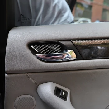 

Trim Door Handle Bowl Sticker Interior Inner Carbon Fiber Black Parts Set