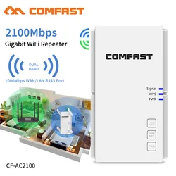 Roteador wi fi de longo alcance, 2100mbps, banda dupla 2.4 + 5ghz, sem fio, repetidor de porta gigabit, extensor de energia wlan, amplificador wi fi ap