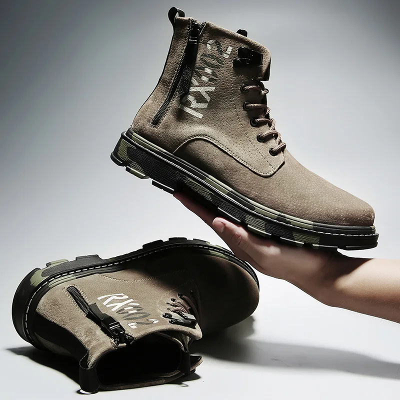 Wayneflex/Винтажные ботинки из натуральной кожи в стиле ретро казаки на молнии сбоку