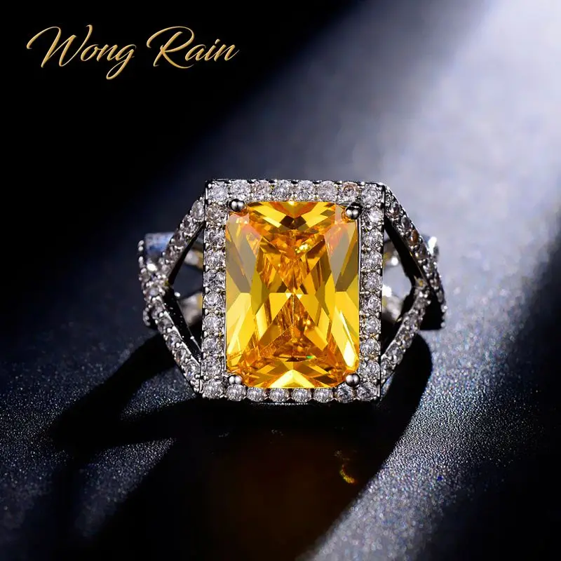 Wong Rain винтажный драгоценный камень цитрин из стерлингового серебра 925 пробы