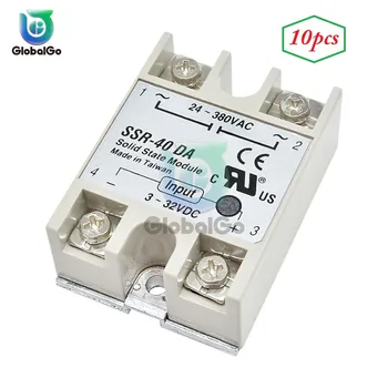 

10pcs solid state relay SSR-40DA 40A 3-32V DC TO 24-380V AC SSR 40DA relay