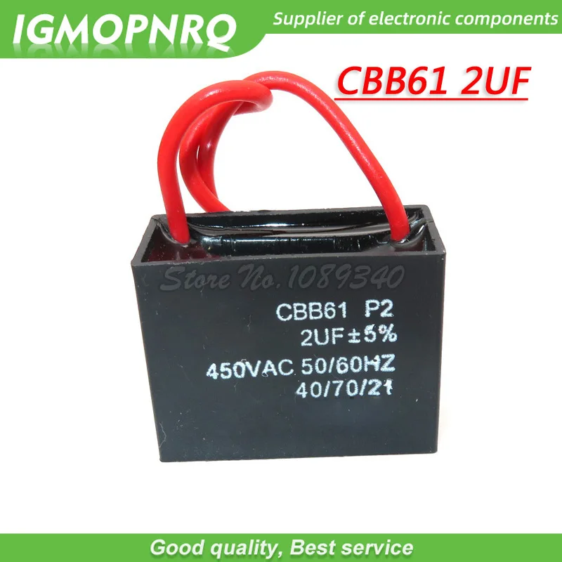 5 Pcs Cbb61 2 Uf Di Partenza Capacità Ac Condensatore Della Ventola Igmopnrq 450V 2 Uf Cbb Condensatore Di Funzionamento Del Motore