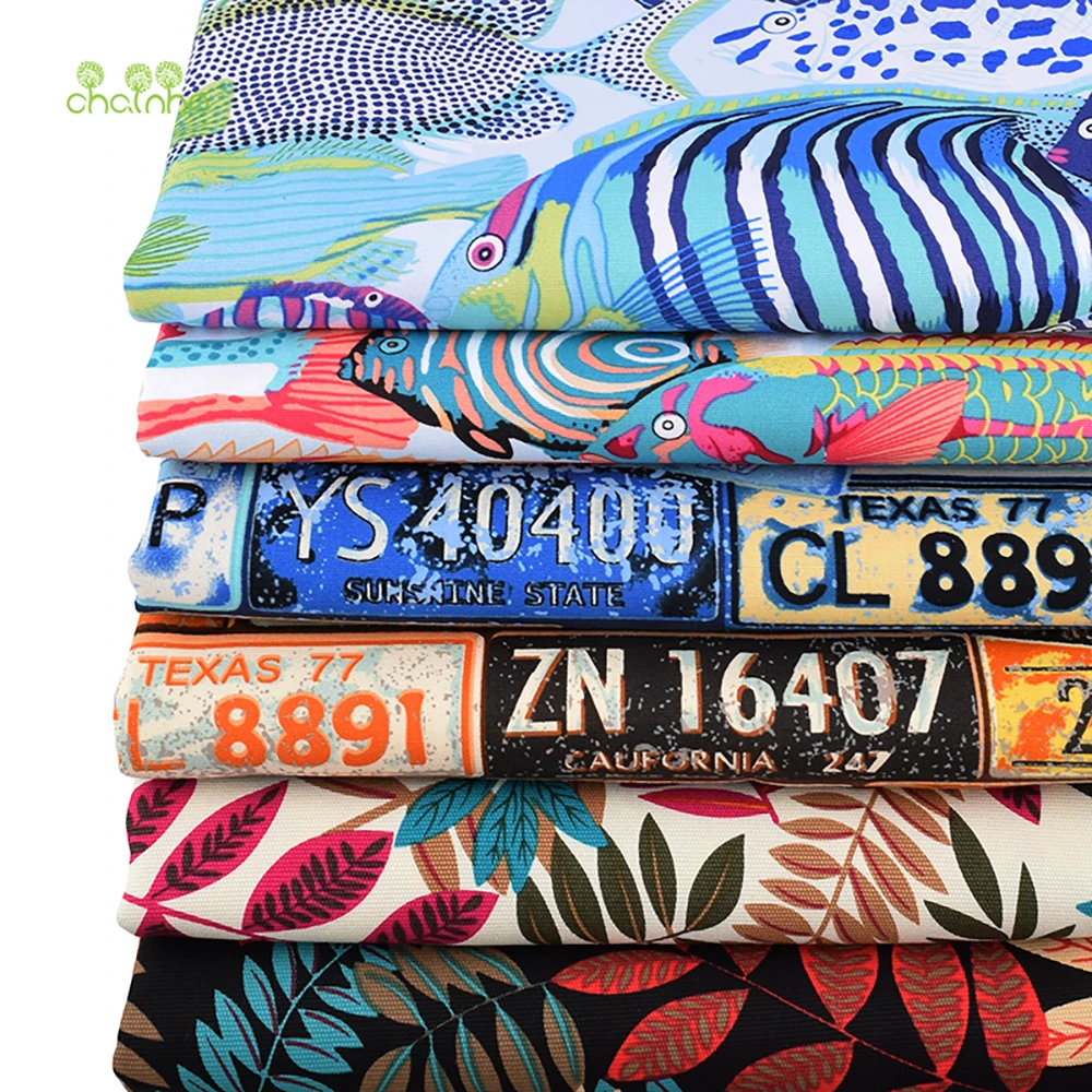 Chainho,Cotton Canvas Fabric,Handmade Cloth For Cushion,Sofa,Curtain,Bag,Shoes,Home Decoration Material,Cartoon Series,5 Size