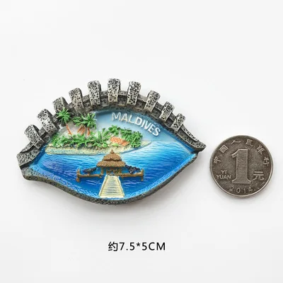 model-9 3D стерео мир туризма пейзаж сувенир холодильник магнит паста maldives морской пляж Магнитная фото паста - Цвет: model-9