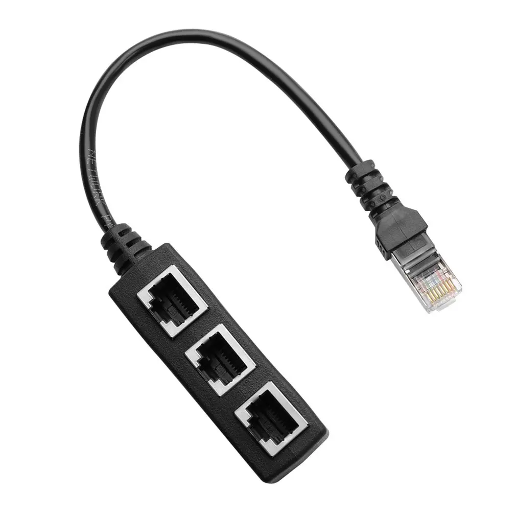RJ45 Ethernet Cable Adapter Splitter 1Male To 3Female Port LAN Network Plug US.