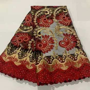 

New Arrival African Lace Fabric With Stone High Quality France Cord Lace Guipure Lace Fabric For Nigerian Lace Fabric FT629