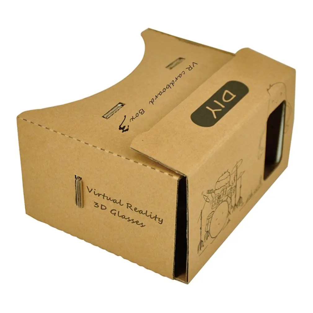 DIY картон VR виртуальной реальности 3D просмотра очки для 3,5 ''-6,2'' мобильного телефона