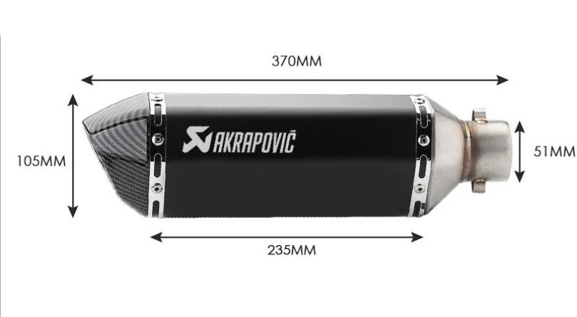 Универсальный мотоцикл Akrapovic выхлоп модифицированный Кроссовый глушитель для FZ6 CBR250 CB600 MT07 ATV Dirt Pit Bike Esacpe труба