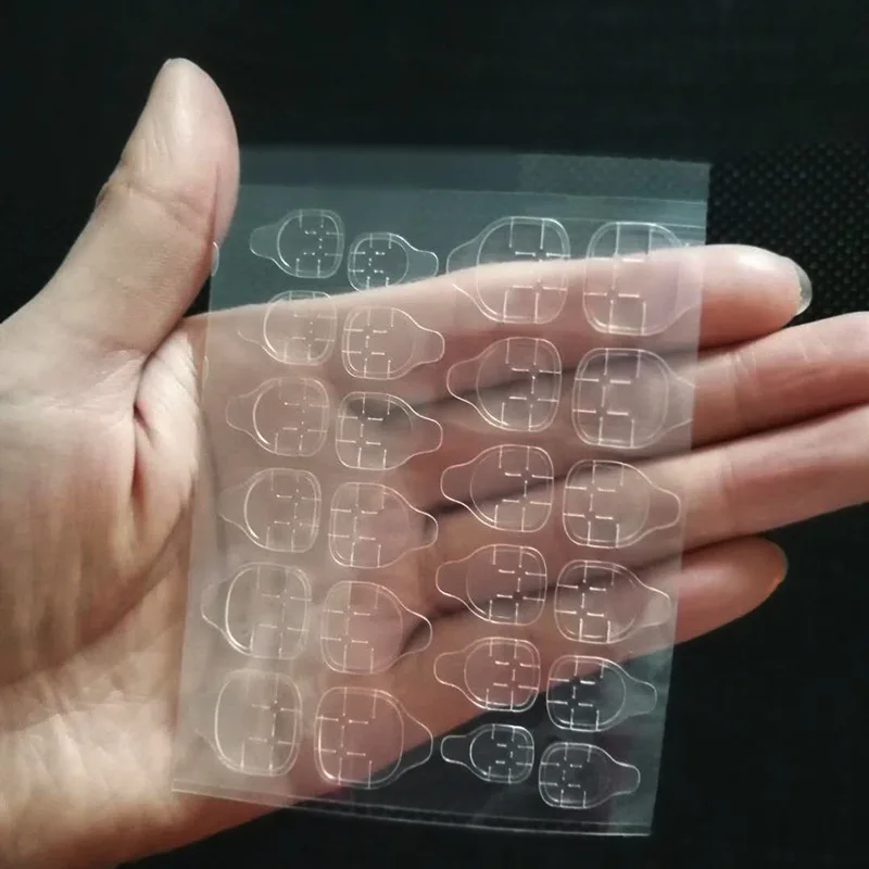 Nusx двухсторонний клей 24 шт./лист сверху прозрачный стикер Липкая лента для ложных ногтей типсы инструменты для дизайна ногтей FA001