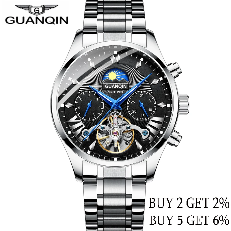 Guanqin Automaticmechanicalluxury Watch Men Reloj Hombre Clock Menmens Watches Top Brand-2