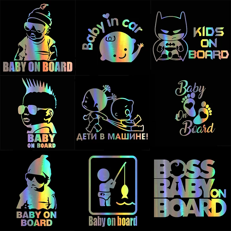 

2021 Car Stickers Kids Baby On Board Decals 3D Vinyl Sticker on Car Reflective Motorcycle Decal Car Styling