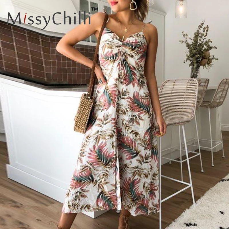 MissyChilli/длинное платье макси без рукавов с цветочным принтом женское винтажное